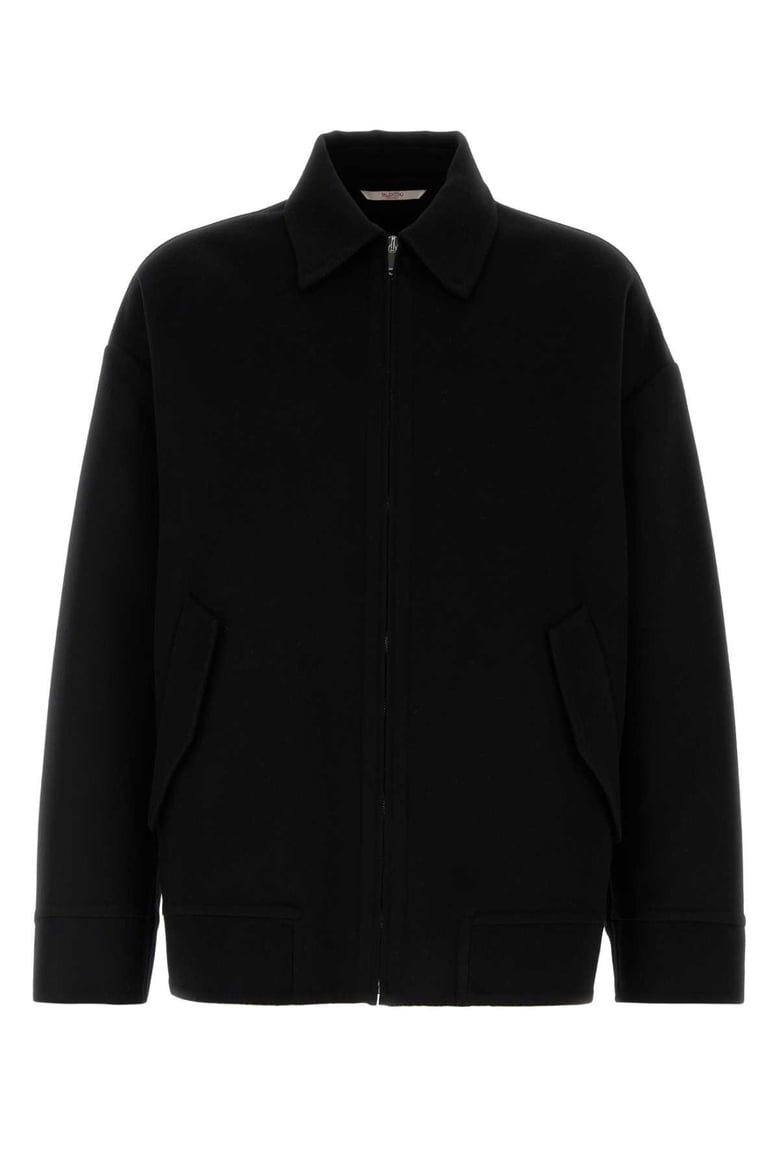 black wool blend oversize jacket by Selfnex
