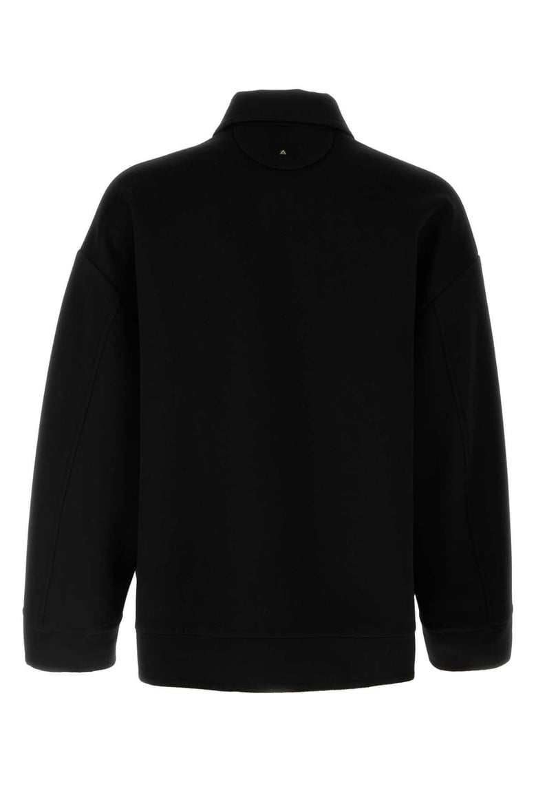 black wool blend oversize jacket by Selfnex
