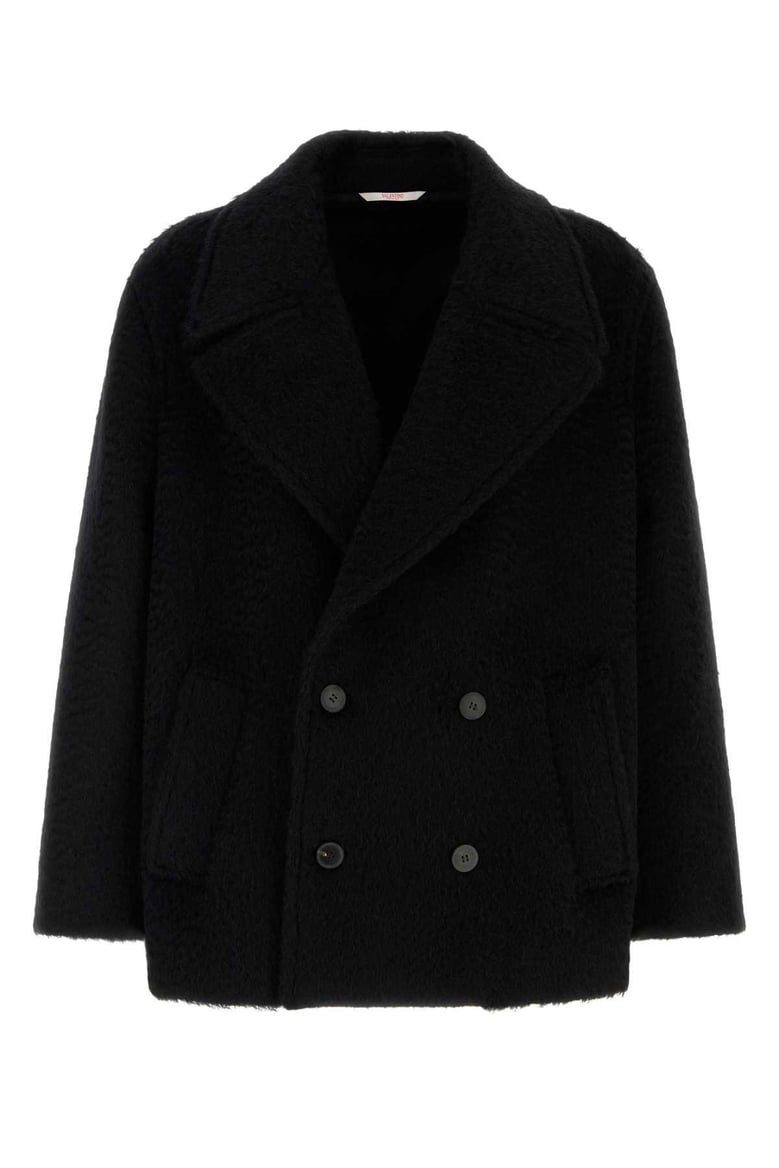 black mohair and wool coat by Selfnex