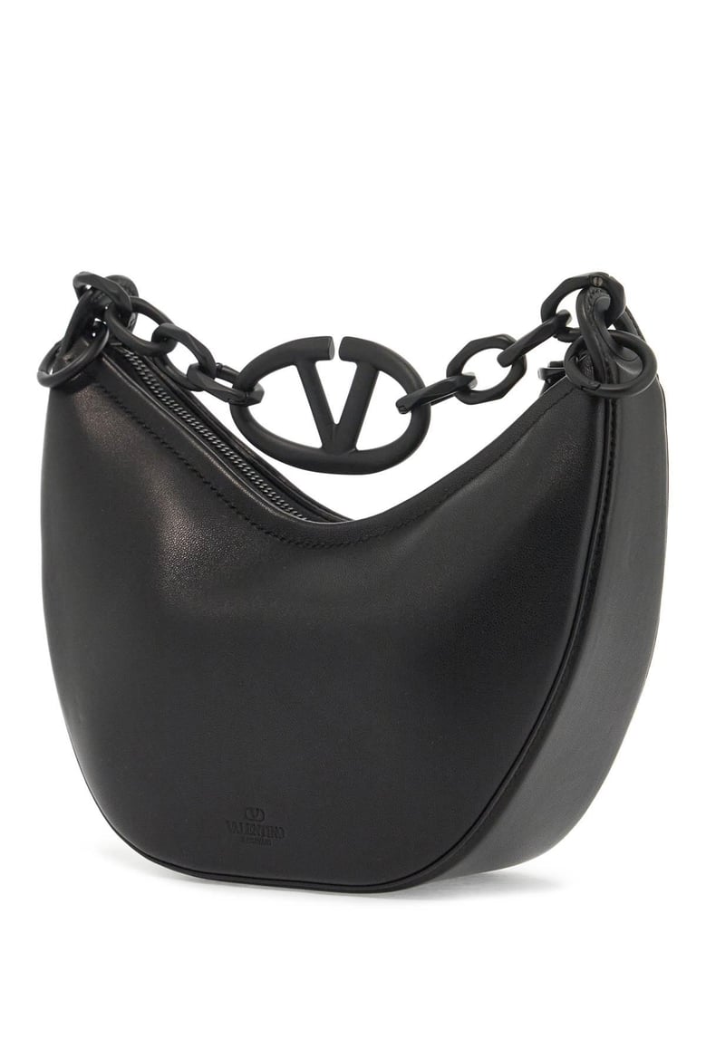 black leather hobo vlogo moon handbag by Selfnex