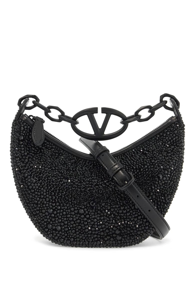 embellished leather hobo vlogo moon handbag by Selfnex