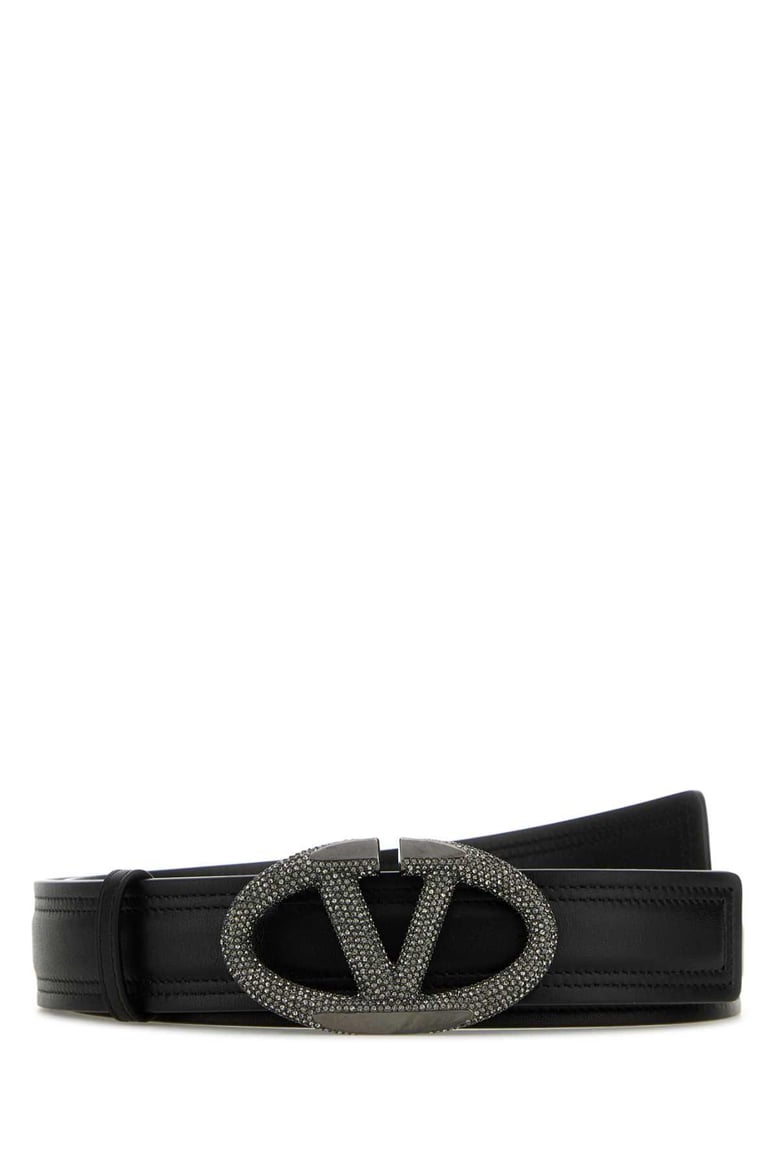 black leather vlogo the bold edition belt by Selfnex