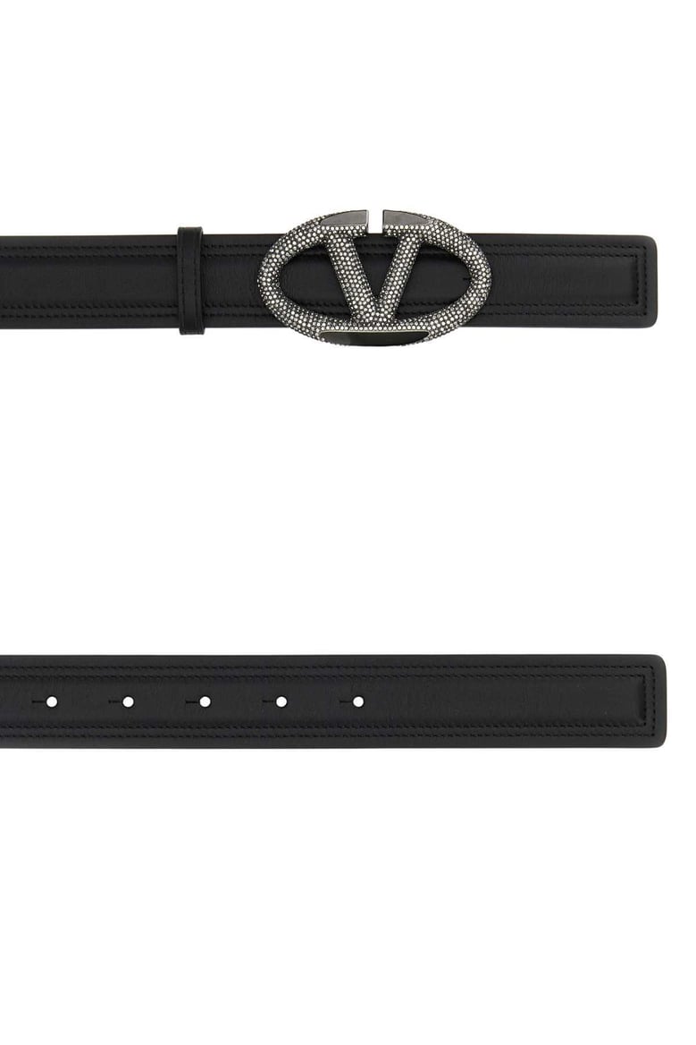 black leather vlogo the bold edition belt by Selfnex