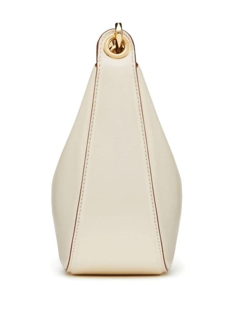 ivory leather mini hobo vlogo moon handbag by Selfnex