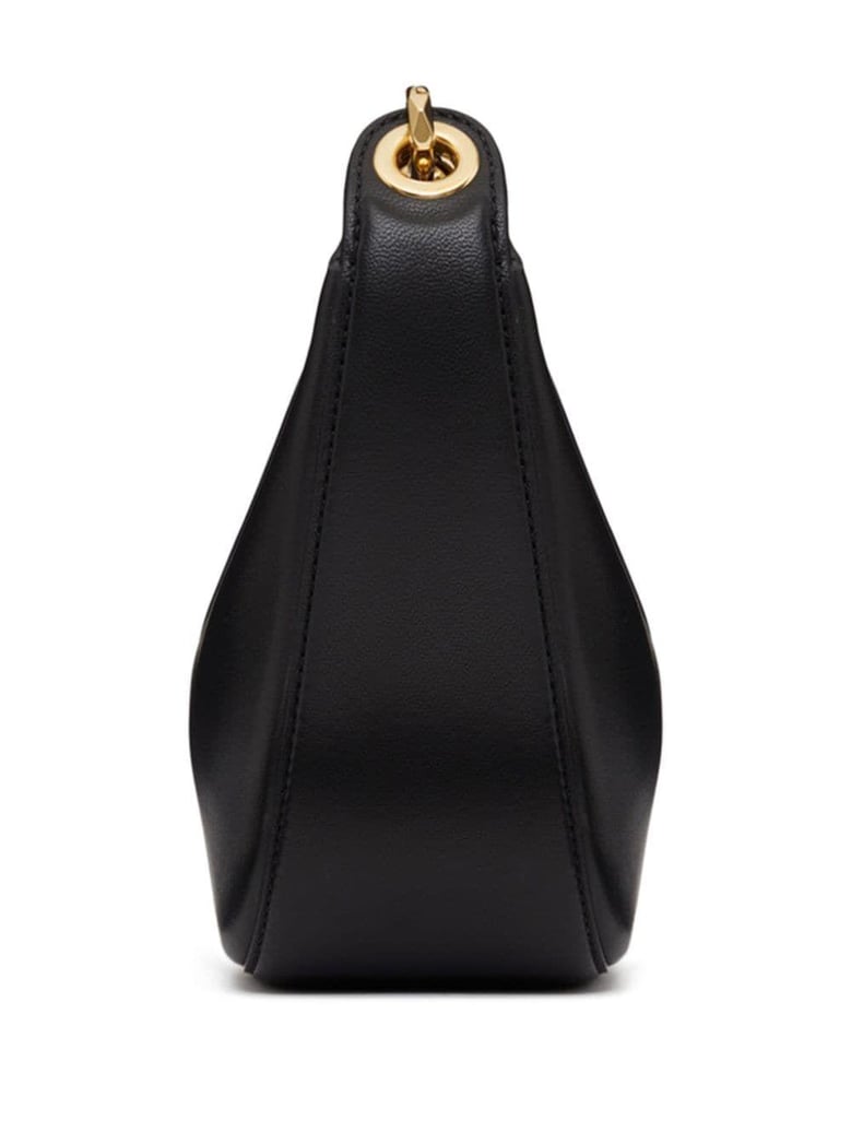 black leather small hobo vlogo moon handbag by Selfnex
