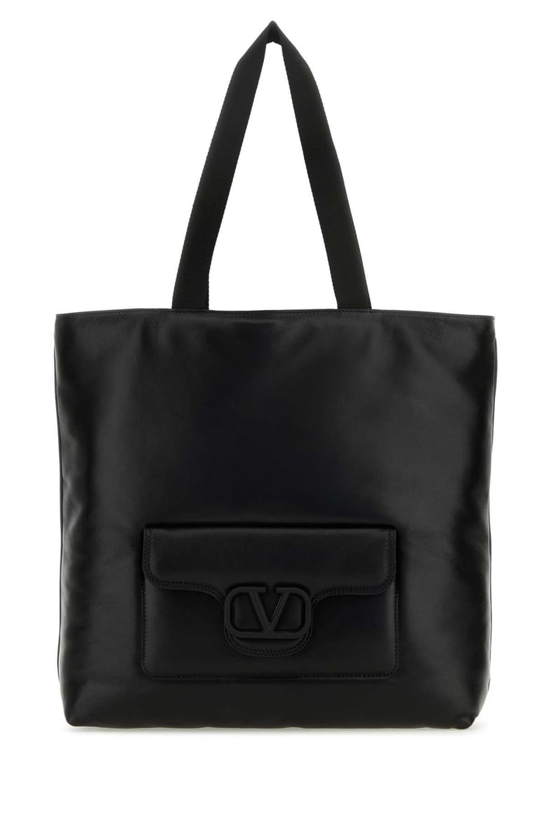 black nappa leather valentino garavani noir shopping bag by Selfnex