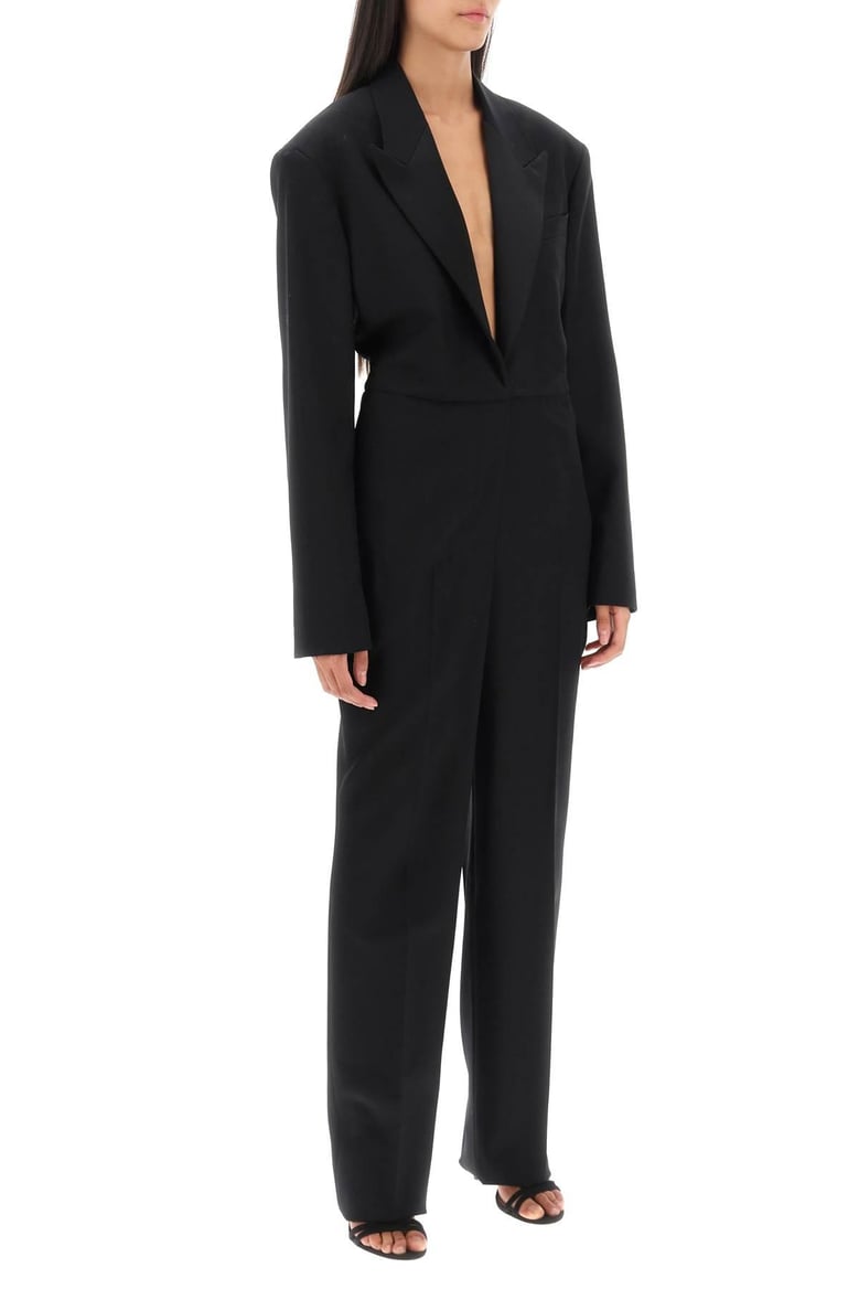 black wool jumpsuit by Selfnex