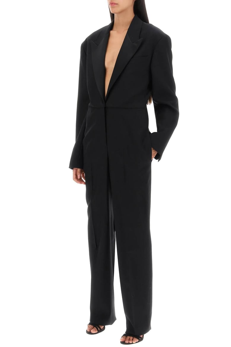 black wool jumpsuit by Selfnex