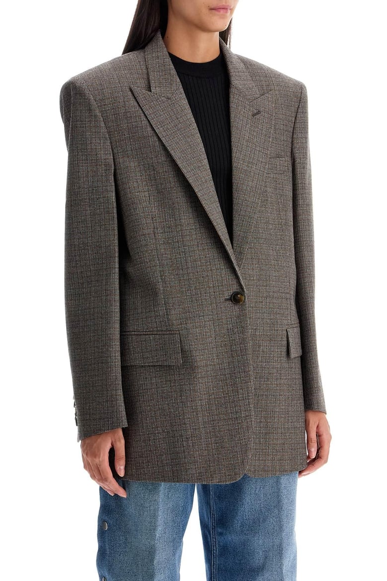 embroidered wool oversize blazer by Selfnex
