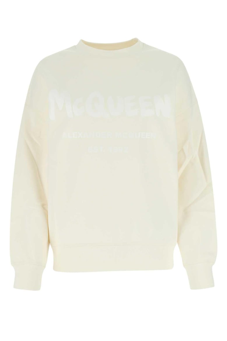 ivory cotton oversize sweatshirt by Selfnex