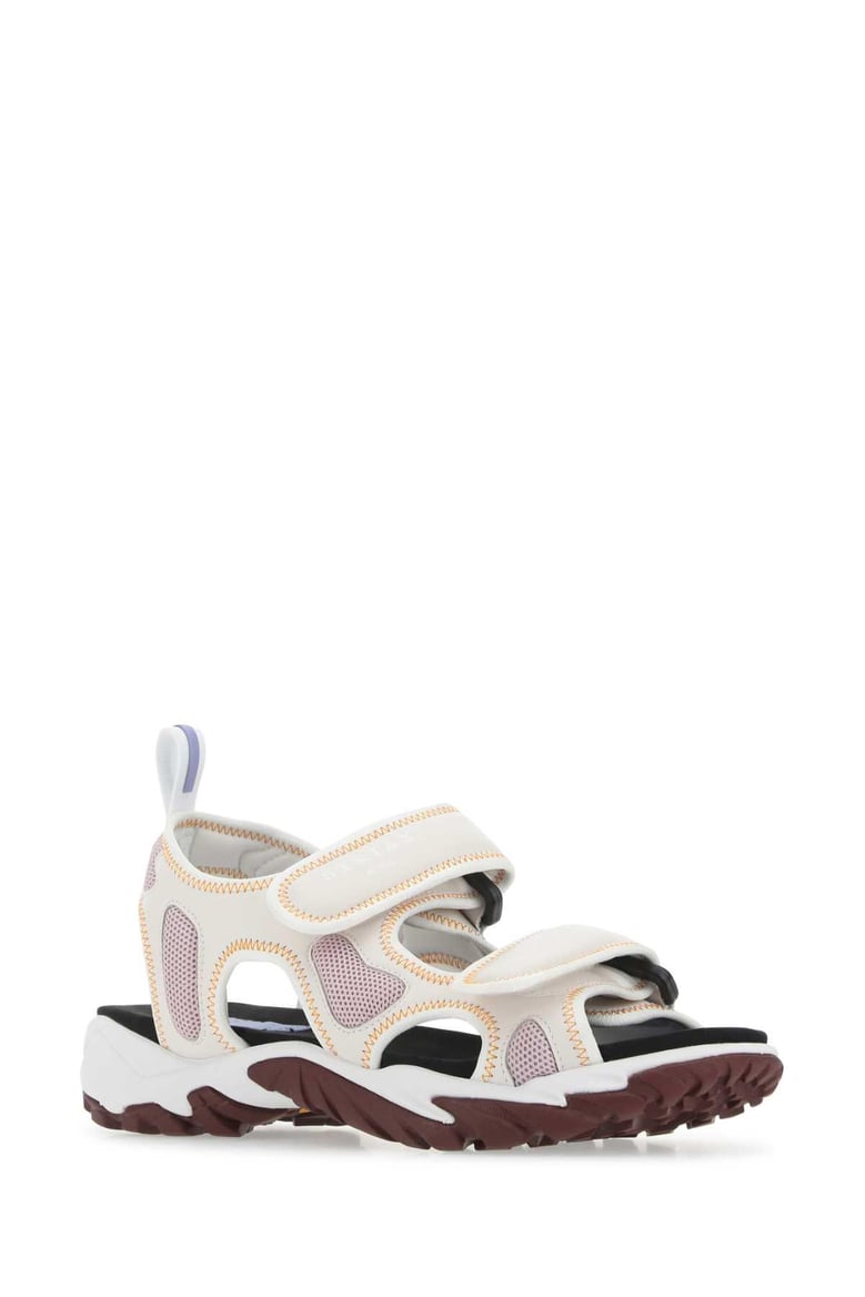 multicolor fabric s10 striae sandals by Selfnex