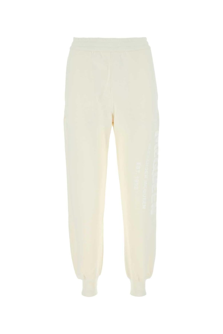 ivory cotton joggers by Selfnex