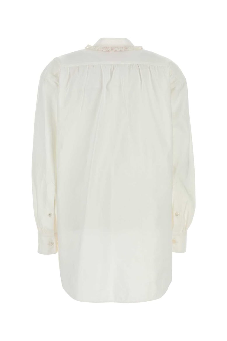 white cotton blend blouse by Selfnex