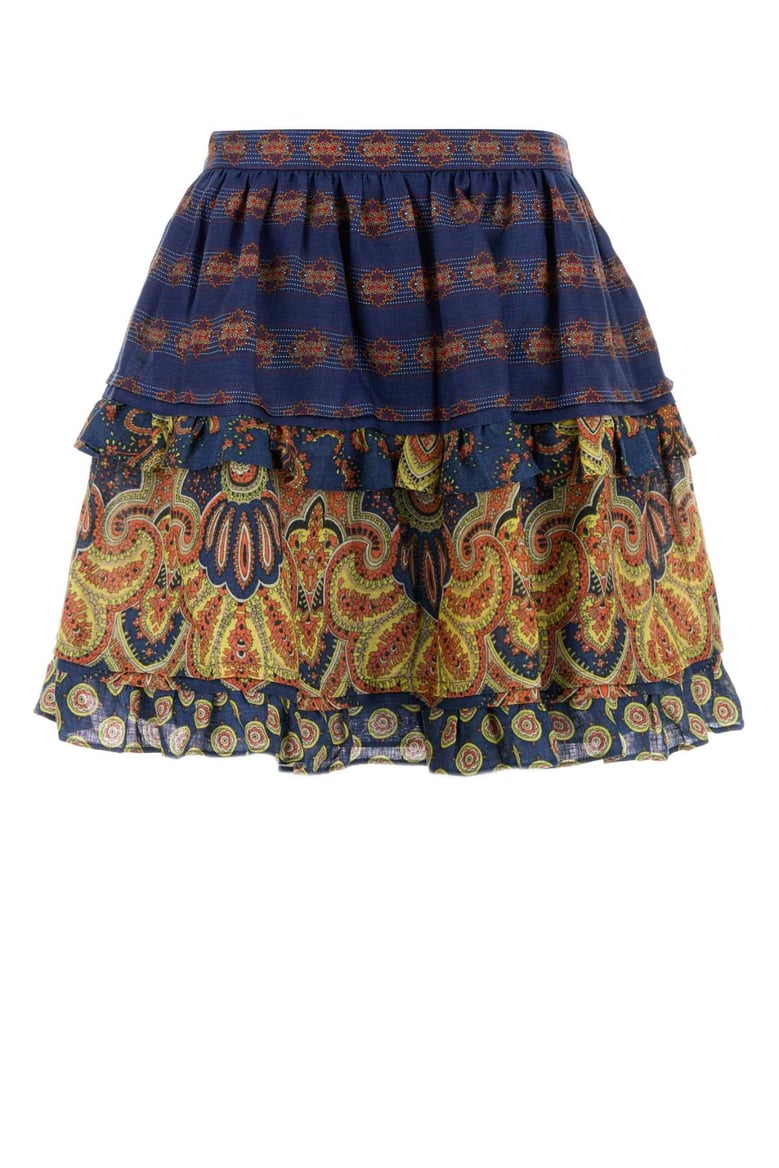 printed linen skirt by Selfnex