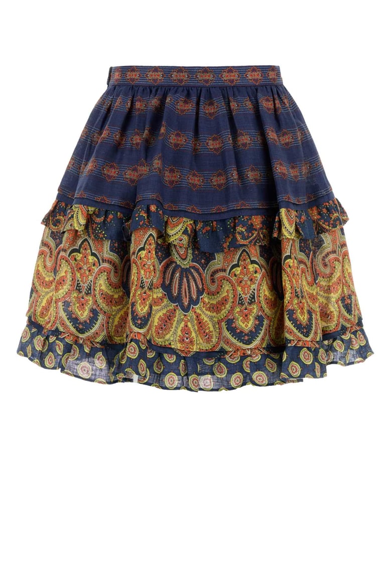 printed linen skirt by Selfnex