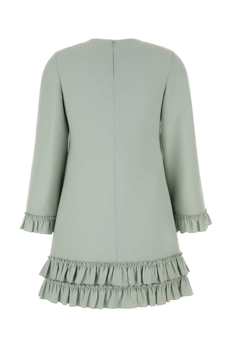mint green wool blend mini dress by Selfnex