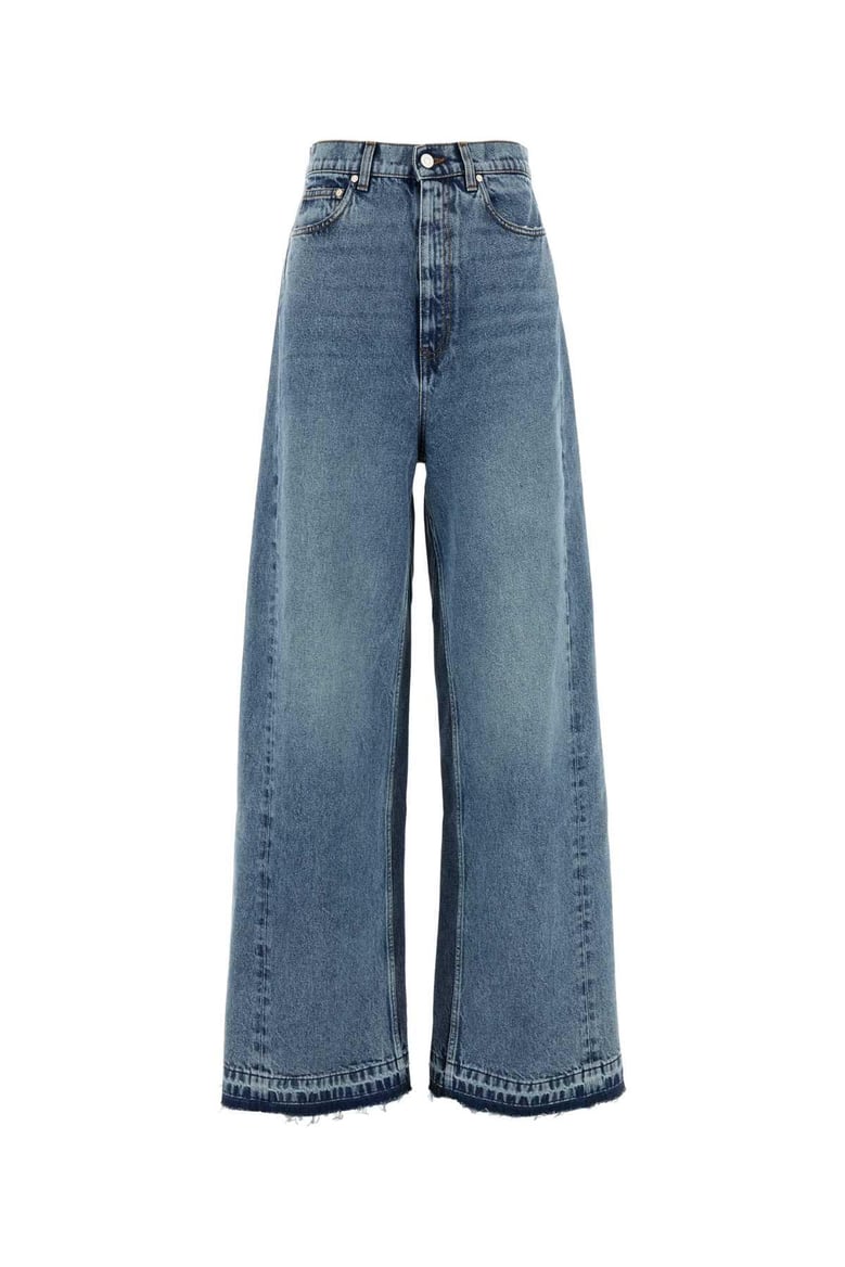 denim ride-leg jeans by Selfnex