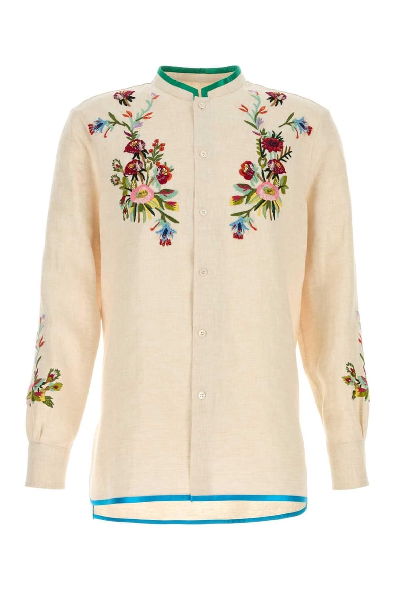 ivory linen shirt by Selfnex