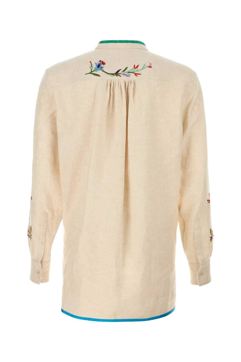 ivory linen shirt by Selfnex