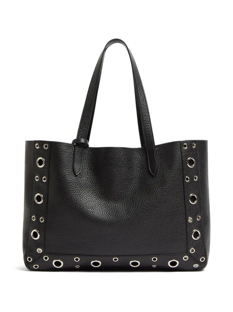 black leather vlogo signature shopping bag by Selfnex