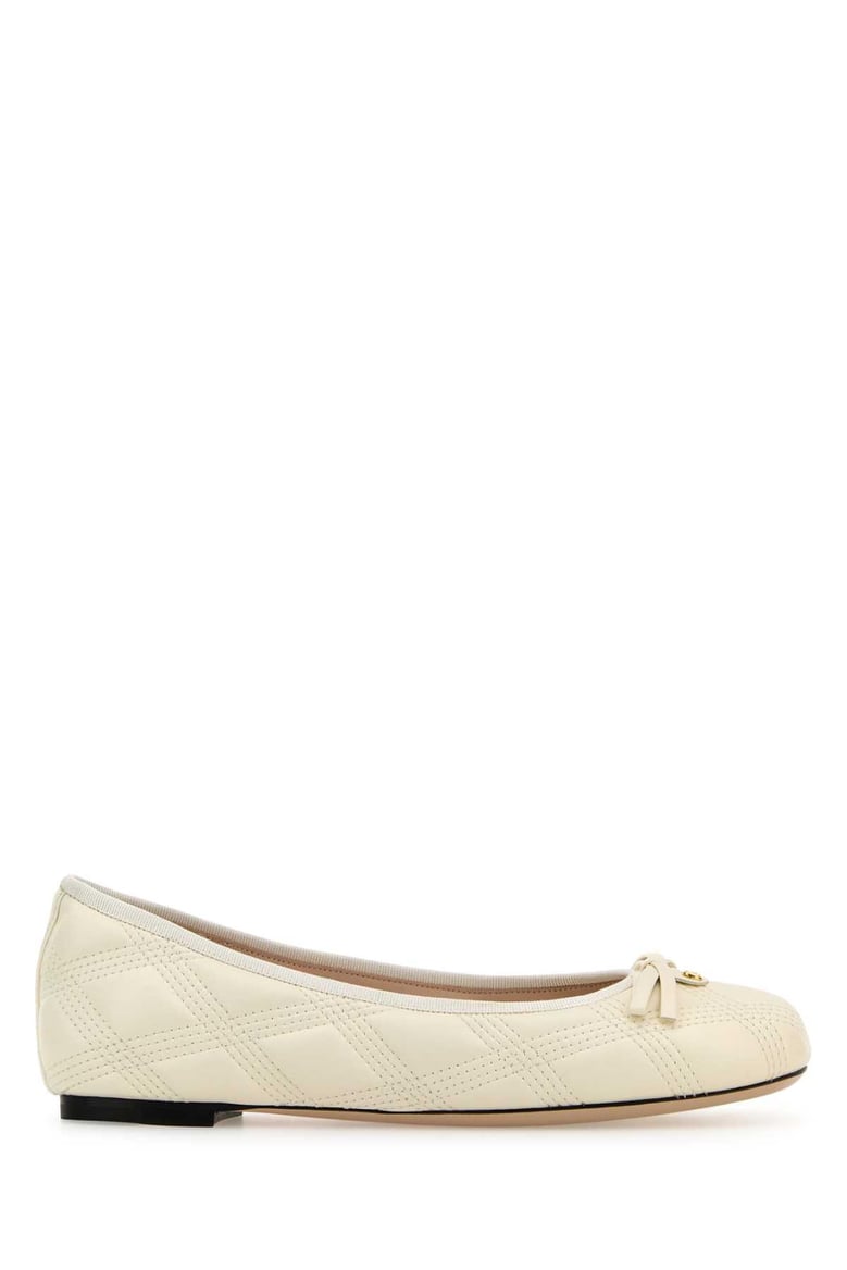 ivory leather ballerinas by Selfnex