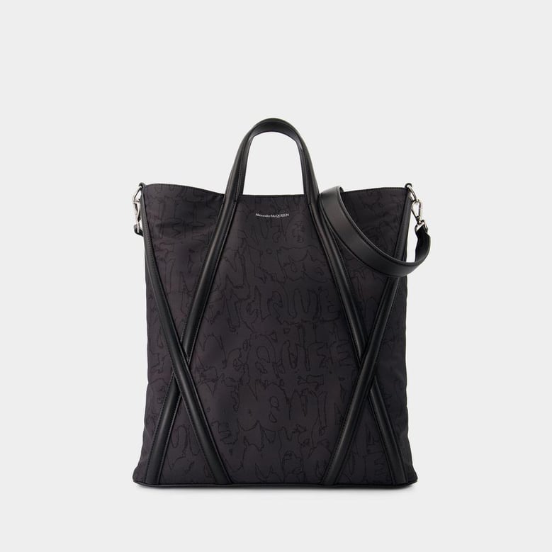 black nylon the harness shopping bag by Selfnex