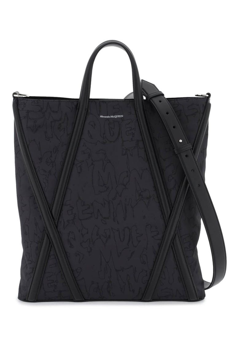 black nylon the harness shopping bag by Selfnex