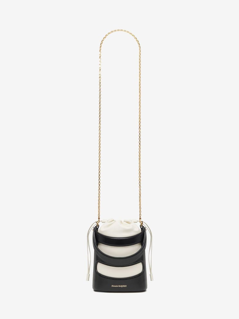 two-tone leather mini the rise bucket bag by Selfnex