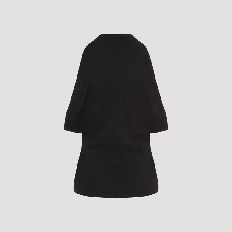 black stretch cotton top by Selfnex