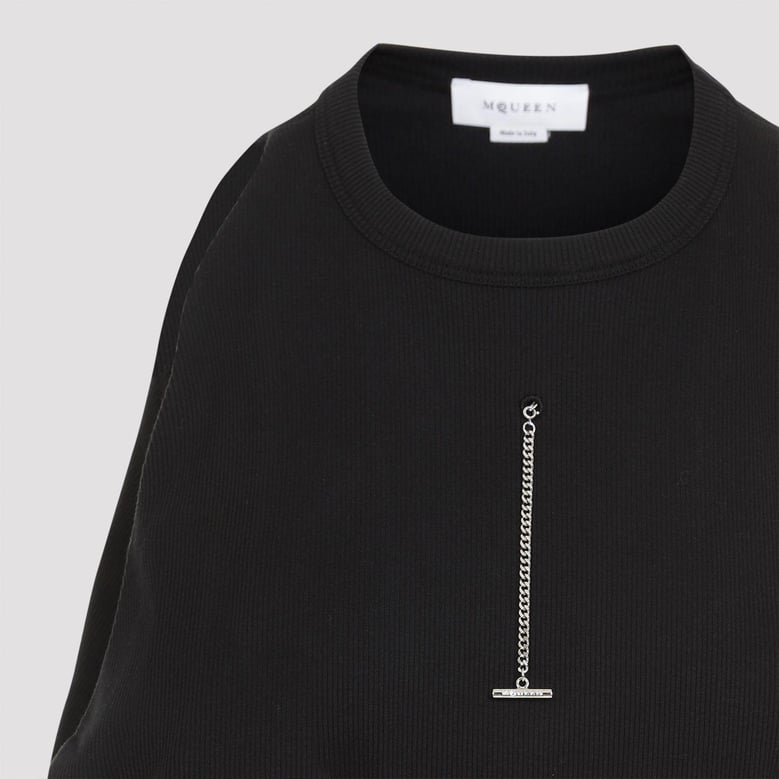 black stretch cotton top by Selfnex