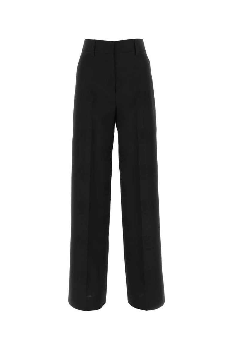 black wool blend wide-leg pant by Selfnex