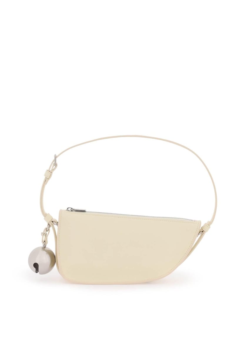 cream leather shield mini shoulder bag by Selfnex