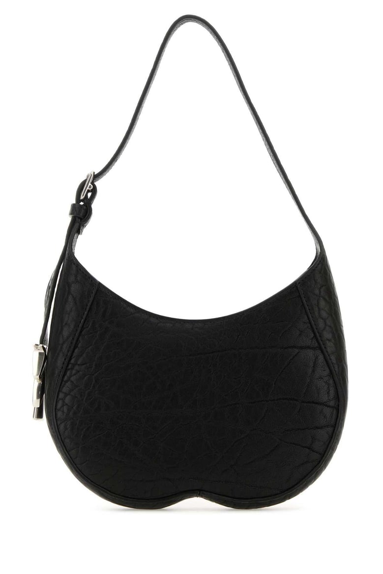 black leather small chess shoulder bag by Selfnex