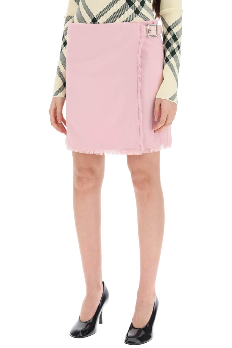 pink wool mini skirt by Selfnex