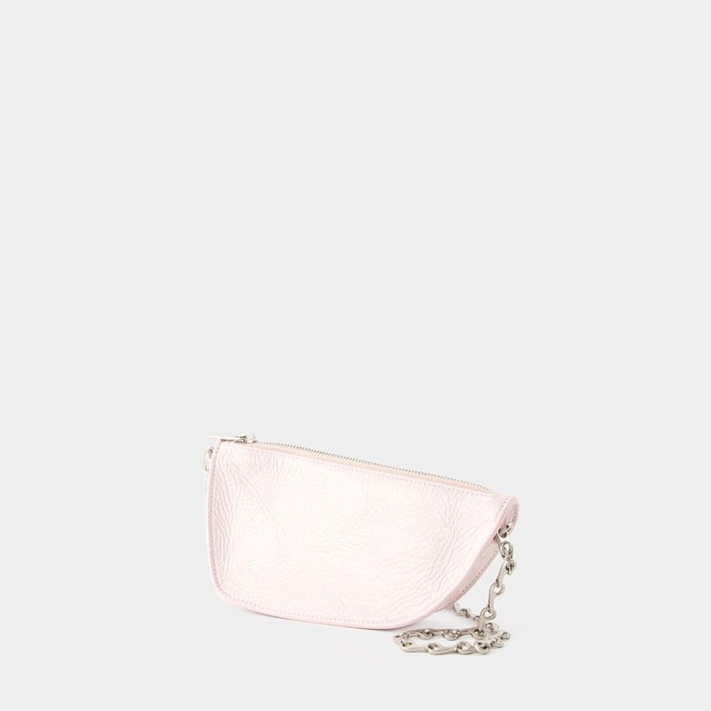 pastel pink leather micro shield shoulder bag by Selfnex