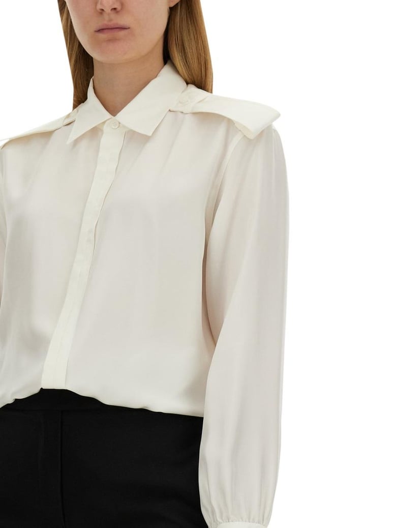 white silk shirt by Selfnex
