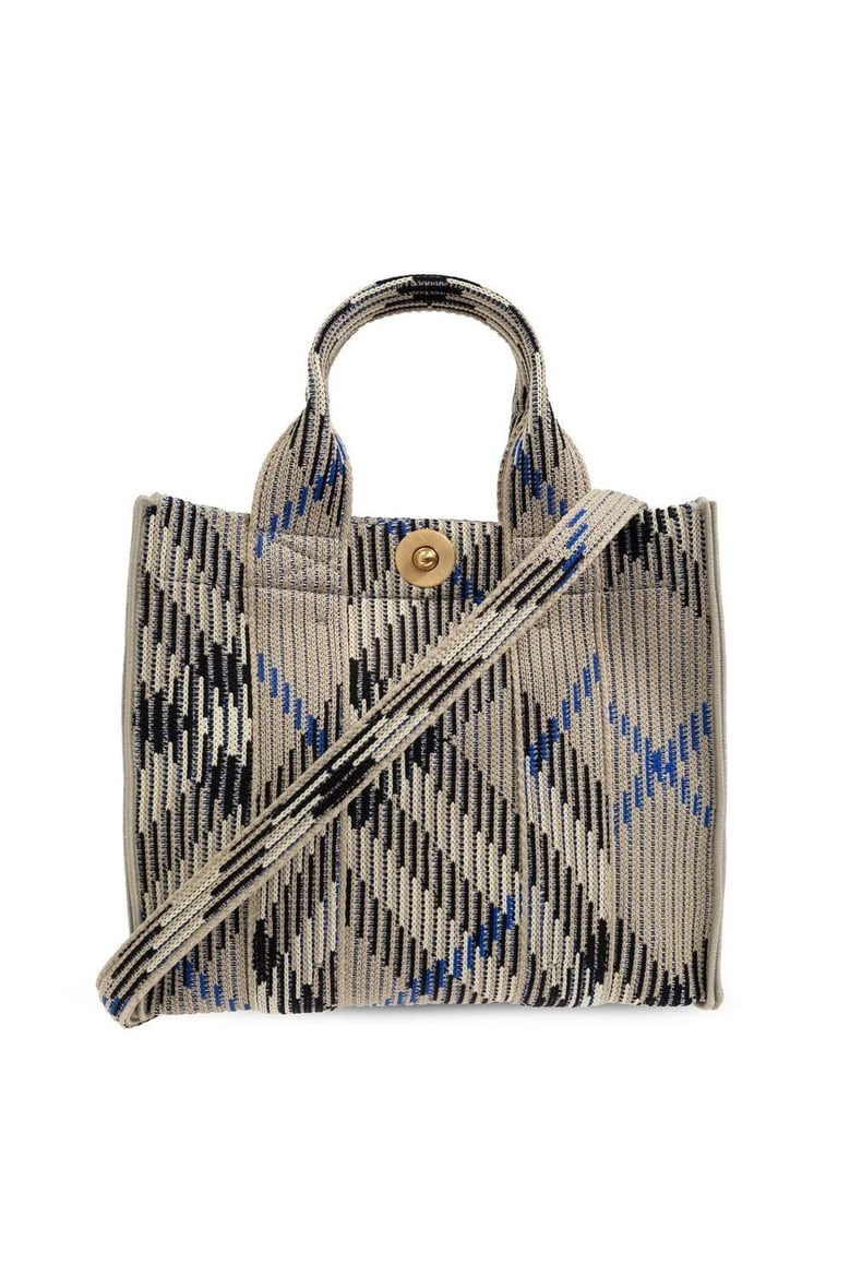 embroidered fabric check mini handbag by Selfnex