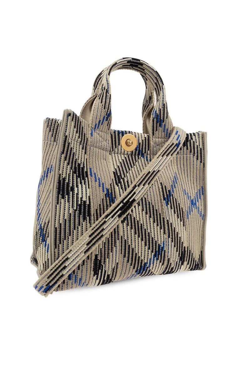 embroidered fabric check mini handbag by Selfnex