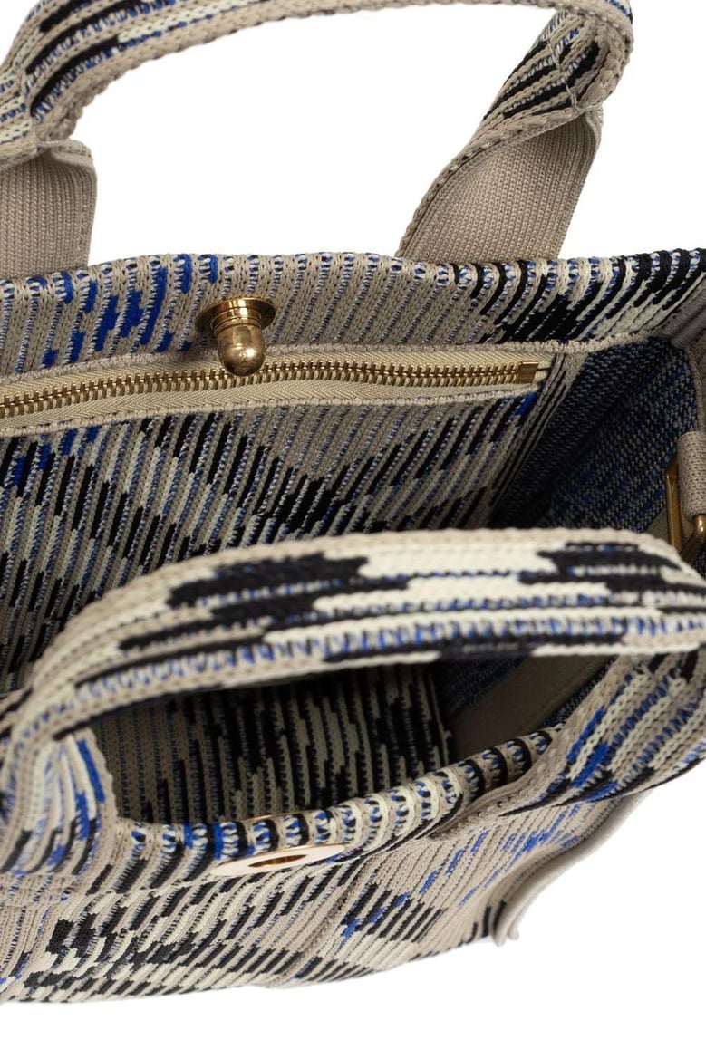 embroidered fabric check mini handbag by Selfnex