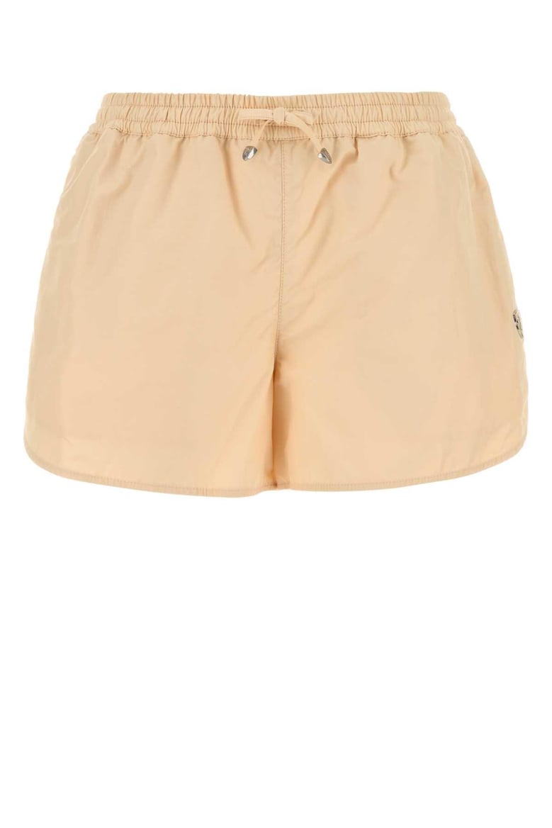 skin pink nylon blend shorts by Selfnex