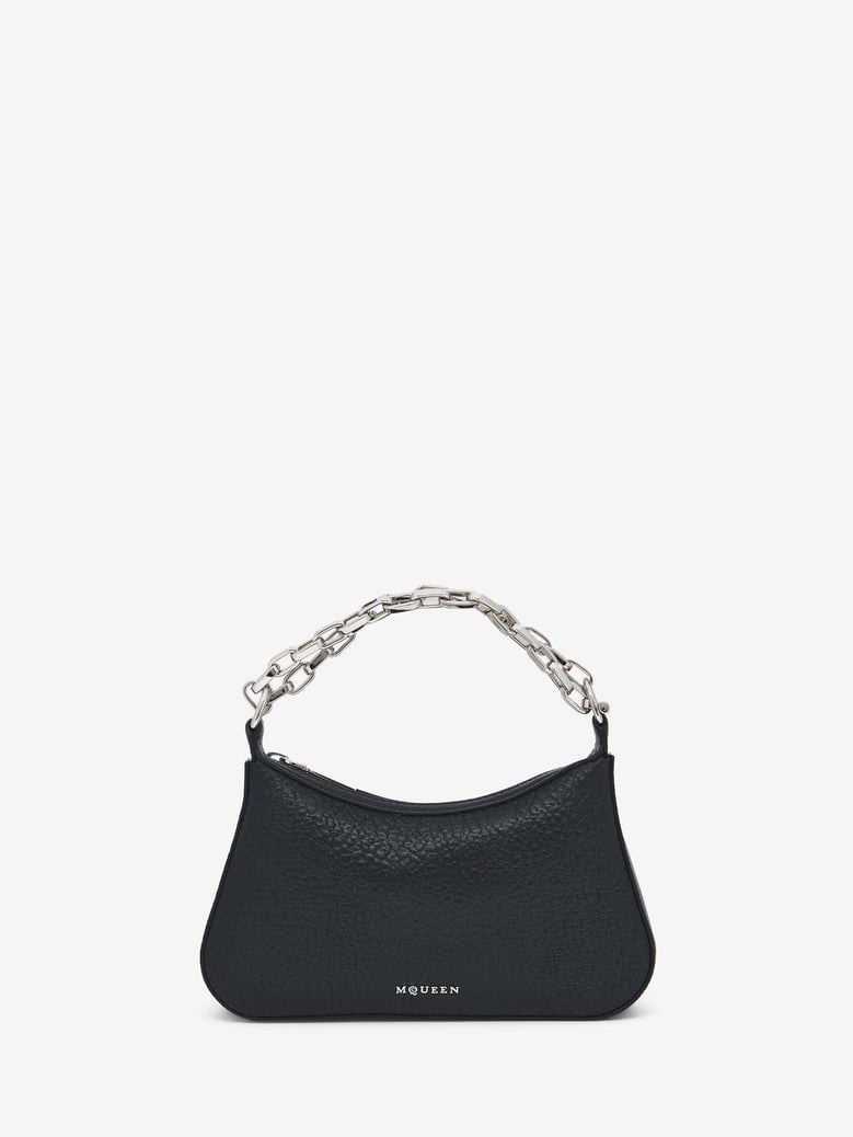 black leather mini t-bar handbag by Selfnex