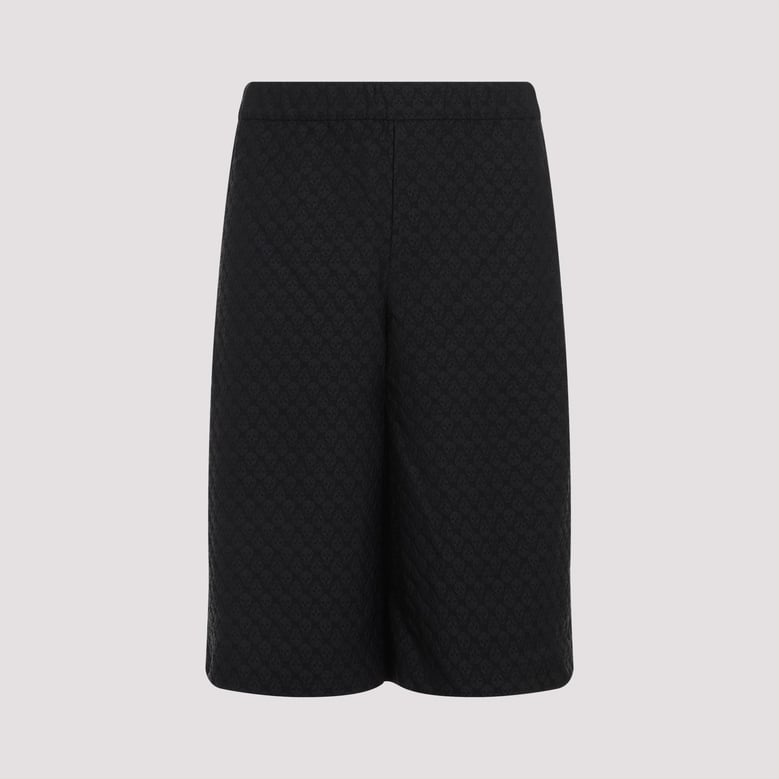 black viscose blend bermuda shorts by Selfnex