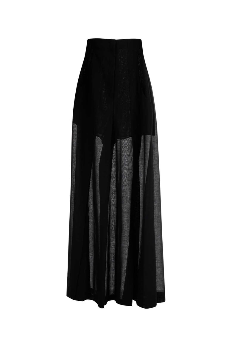 black wool blend wide-leg pant by Selfnex