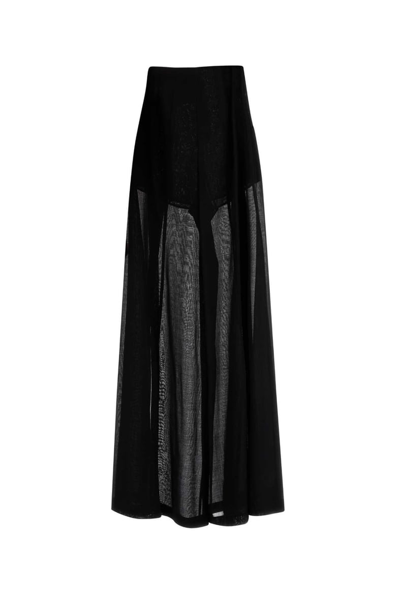 black wool blend wide-leg pant by Selfnex