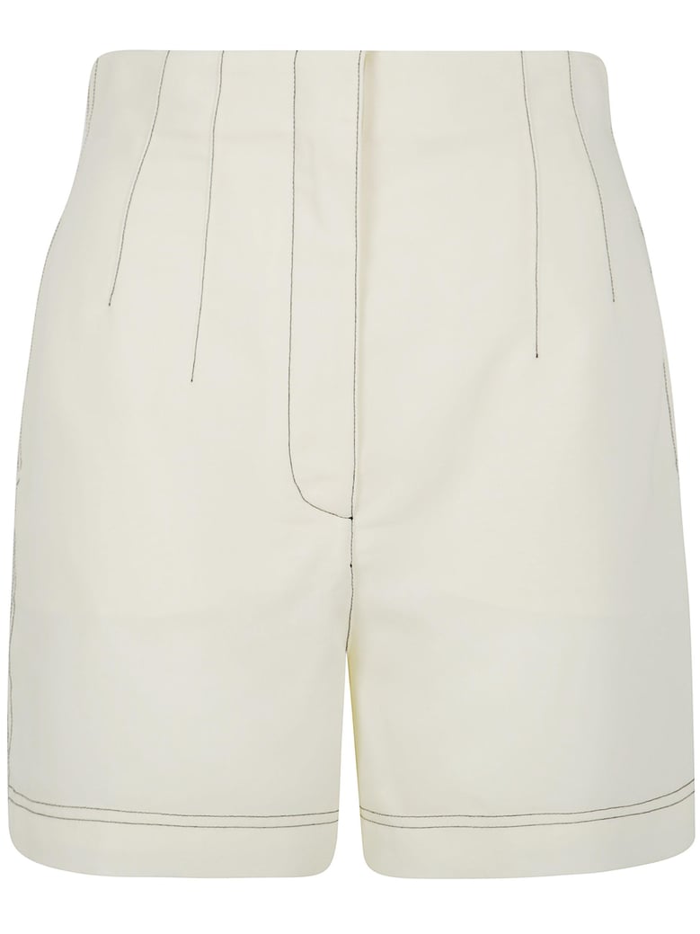 ivory polyester blend pant by Selfnex