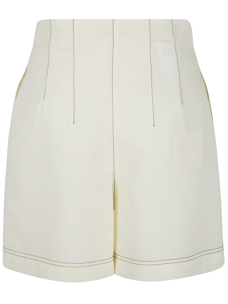 ivory polyester blend pant by Selfnex