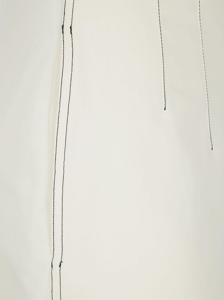 ivory polyester blend pant by Selfnex