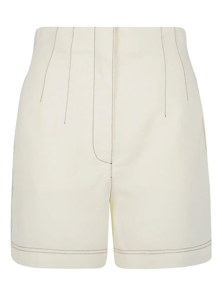 ivory polyester blend pant by Selfnex