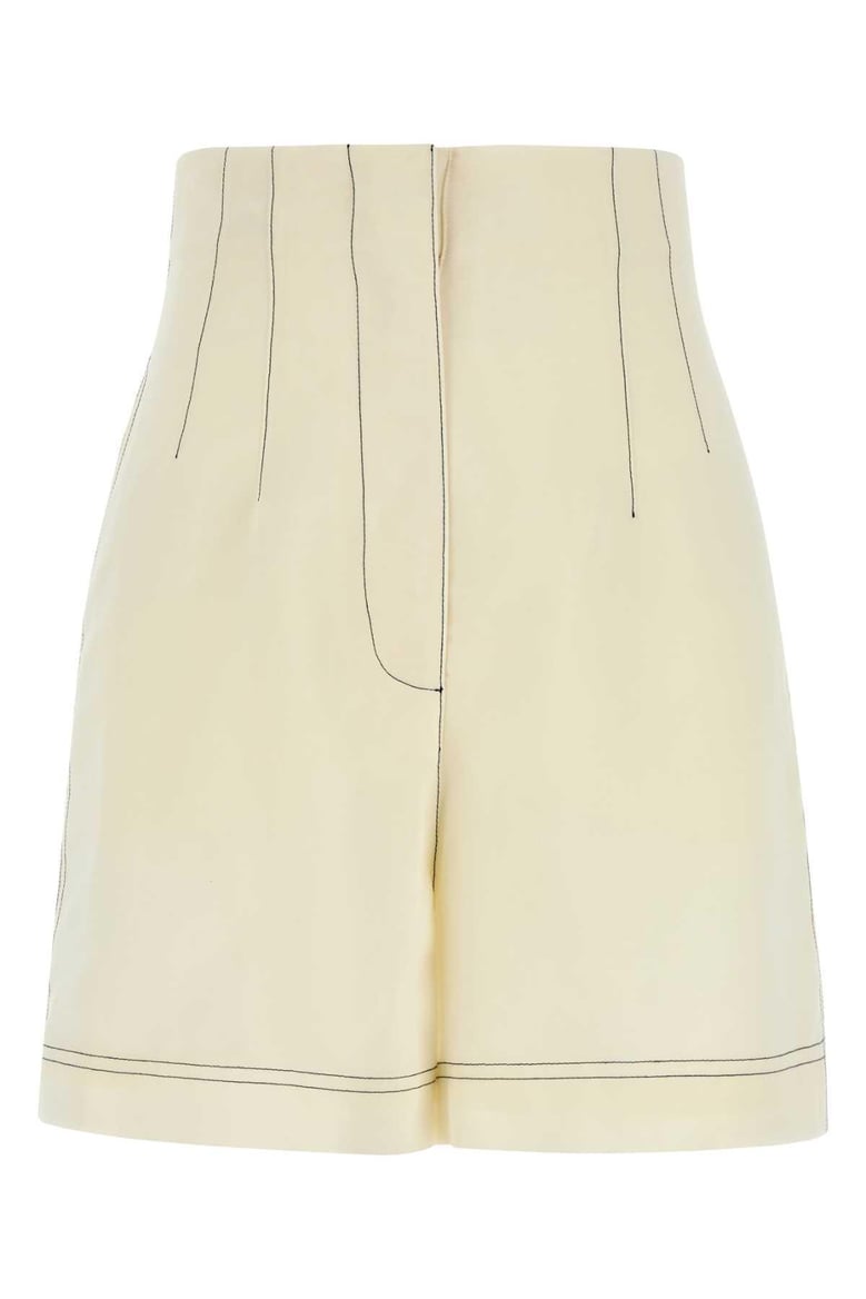 ivory polyester blend shorts by Selfnex
