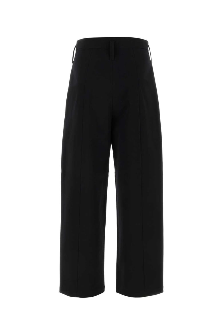black stretch cotton wide-leg pant by Selfnex